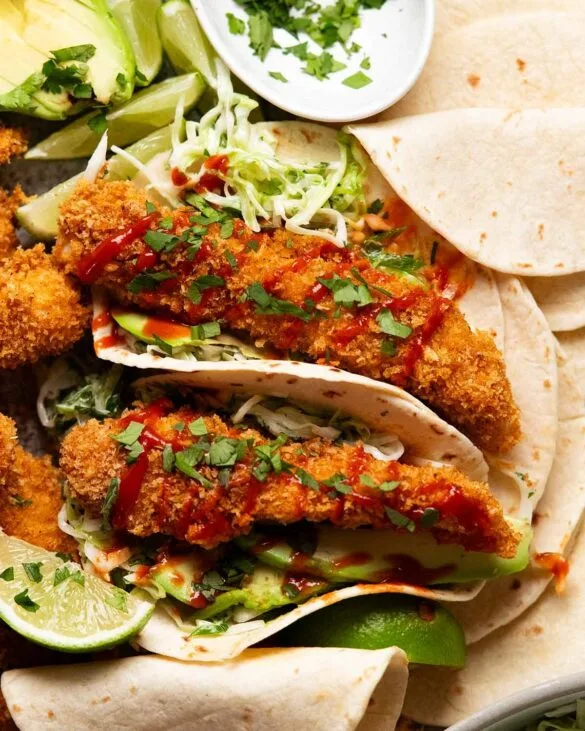 Tacos de frango crocante