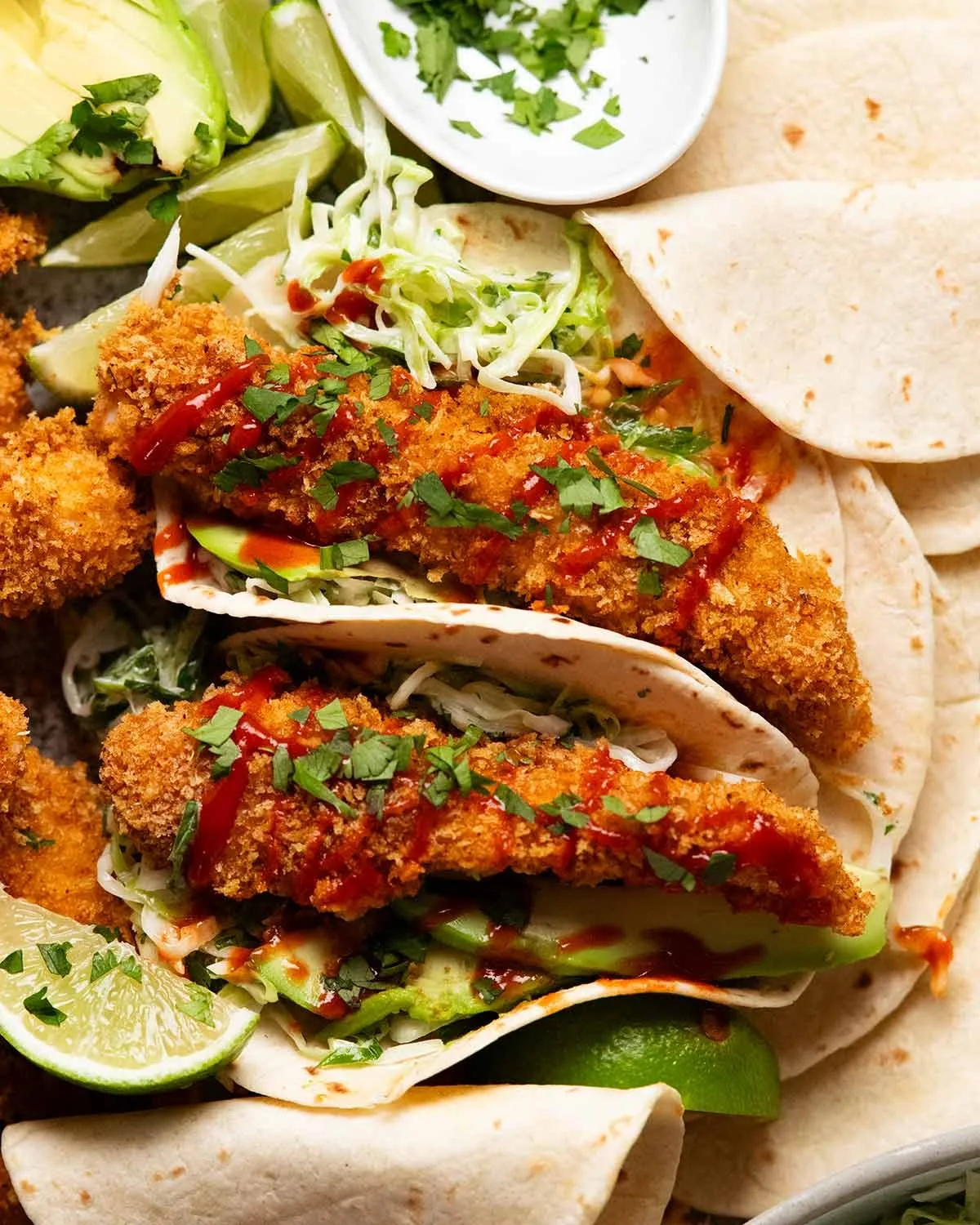 Tacos de frango crocante