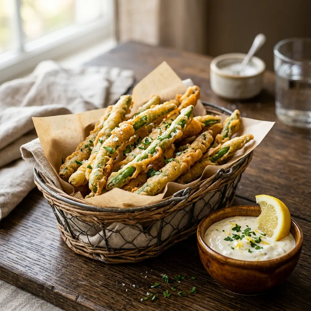 Cesta de peixinhos da horta fritos e estaladiços ao estilo português.