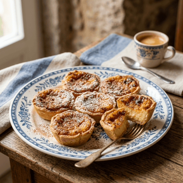 Prato decorativo com autênticas Queijadas de Sintra.